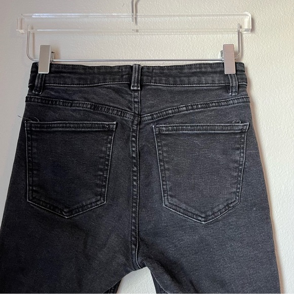 Zara Women’s Black Raw Hem Flare Leg Jeans Size 4 - Picture 5 of 5